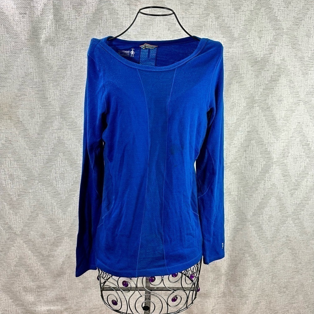 smartwool phd light royal blue long sleeve size M